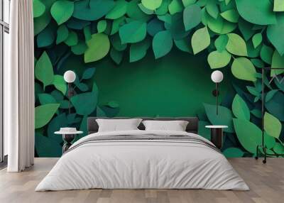 Lush green leaf backdrop for creative projects, Lush green leaf background for design projects Wall mural