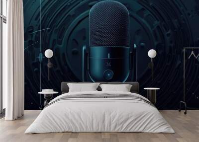 Microphone and voice control audio settings Wall mural