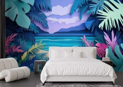 Stunning tropical seascape of a serene island paradise Ideal for holiday travel themes Tropical seascape of a serene island paradise for travel themes Wall mural