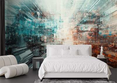 Technological connections for commercial enterprises Mixed media Wall mural