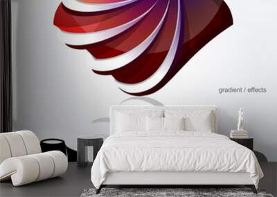 Symbol in shape of bust with diagonal arcs like fabric folds Wall mural