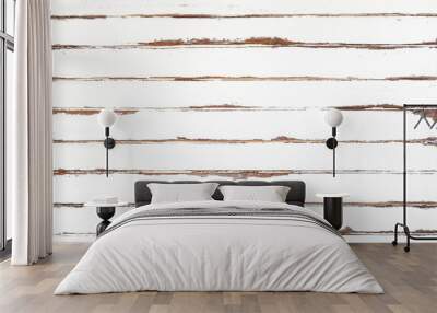 White rustic distressed wood wall texture background Wall mural