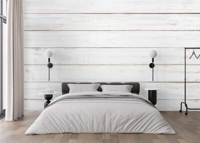 White rustic wood wall texture background Wall mural