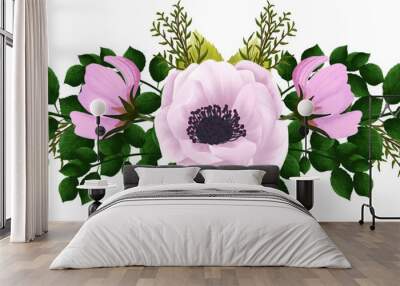 Blooming Pink And White Floral Arrangement Wall mural