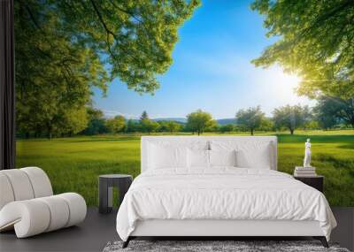 Sunny Meadow Landscape Wall mural