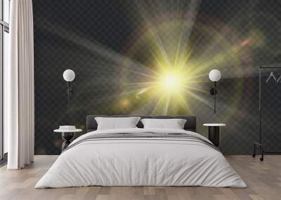 Vector transparent sunlight special lens flare light effect. Wall mural