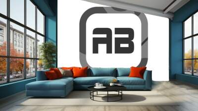 Initial Letter Logo AB Template Vector Design Wall mural