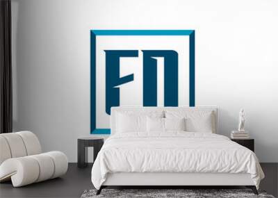 Initial Letter Logo EN Template Vector Design Wall mural