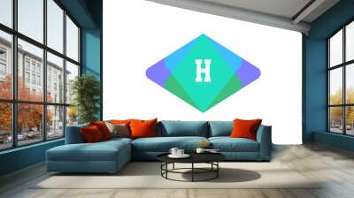 Initial Letter Logo H Template Vector Design Wall mural