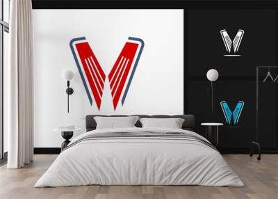 letter m icon flying company logo Wall mural