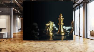 Chess game. Business, competition, strategy, leadership and success concept. Wall mural