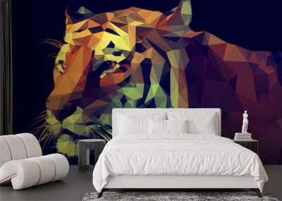 Low Poly Vector Tiger Wall mural