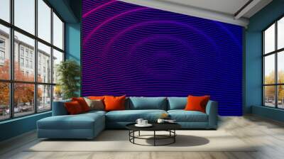 Vector 3D ripple effect abstract background. Futuristic technology design  with purple and blue gradient transition.  Wall mural