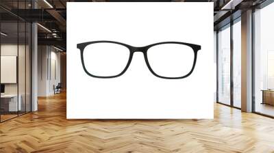 Frame eye black glasses isolated on white background with clipping path. Wall mural