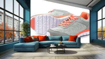 Sport shoes on white background Wall mural