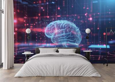 brain technology concept Wall mural