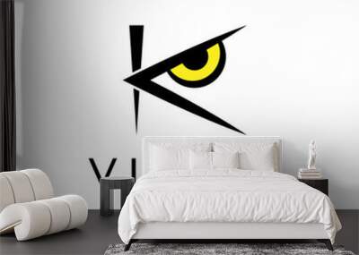 combination of letter K with an eye or vision logo design Wall mural