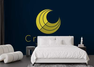 letter c for crescent moon logo design Wall mural