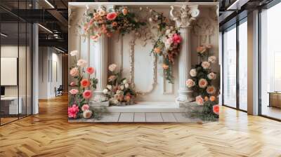 Ornate floral interior decor Wall mural