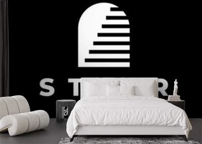 simple stair logo design Wall mural