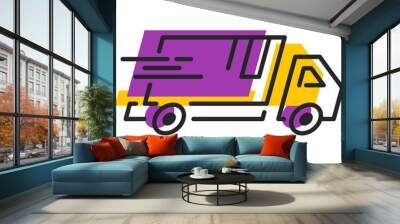 Fast Delivery Line Icon Wall mural