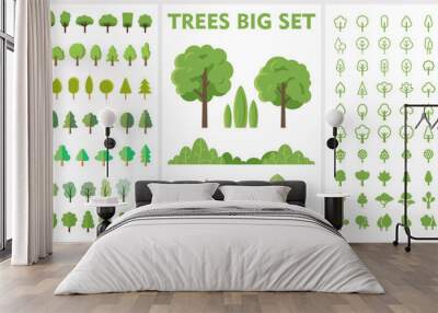 Set of forest and park trees for nature design Wall mural