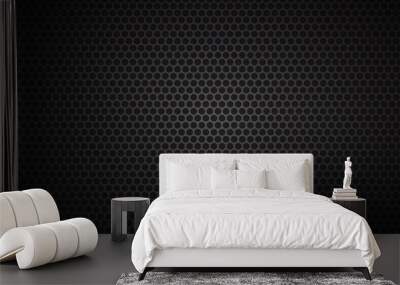 Geometric polygons background, abstract black metallic wallpaper, vector illustration Wall mural