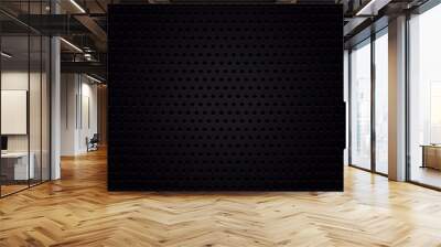 Metallic black perforated background Wall mural