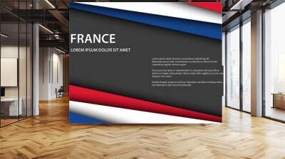 Modern background with French colors and grey free space for your text, Made in France, vector overlayed sheets of paper in the look of the French flag Wall mural