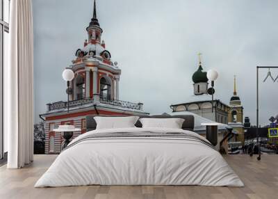 Belfry of the former Znamensky Monastery on the Varvarka, Moscow, Russia Wall mural