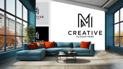 M or MM initial letter logo design vector Wall mural