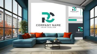 PC or CP letter logo design vector Wall mural