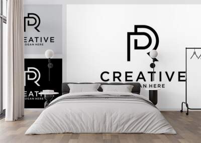 PR or RP initial letter logo design vector Wall mural