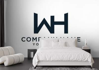 WH or HW initial letter logo design vector. Wall mural