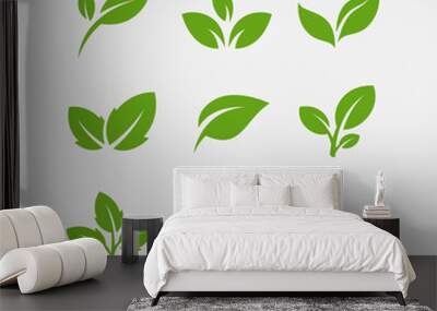 Green leaf ecology nature element vector icon, Leaf Icon, green leaf ecology nature element vector Wall mural