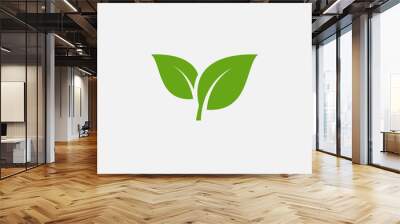 Green leaf ecology nature element vector icon, Leaf Icon, green leaf ecology nature element vector Wall mural