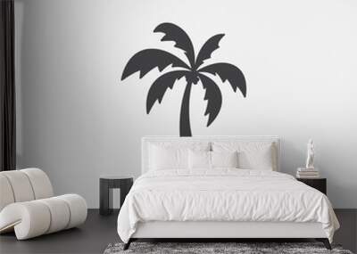 Palm tree silhouette icon vector, Palm tree vector illustration, coconut tree icon vector illustration, simple flat vector illustration Wall mural