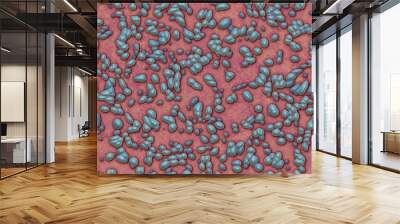 blue bacteria Wall mural