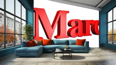 3D Marc text on white background Wall mural