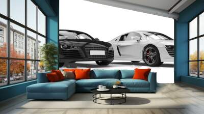 black and white car Wall mural