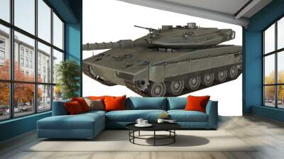 Military Tank isolated on white background – 3D Render Wall mural