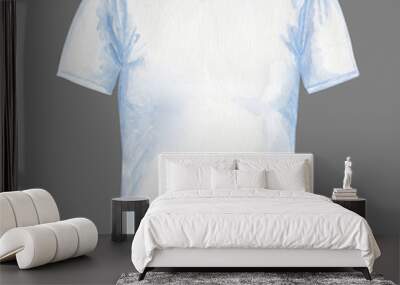 White watercolor t-shirt template for design isolated on grey Wall mural