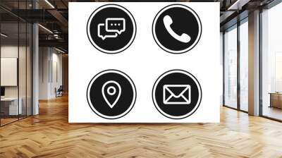 Contact icon set. Web icons symbol vector. Wall mural