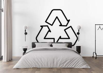 Recycle icon symbol vector design in outline style Wall mural