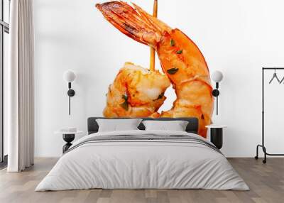 shrimp on a white background Wall mural