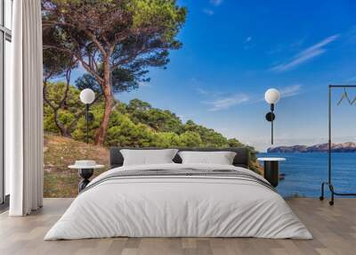 Landscape with rocks over the sea under the sky.Mallorca island Wall mural