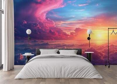 Sunrise over the Indian Ocean. Beautiful sunrise over the sea. Wall mural