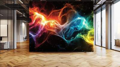 Neon abstract patterns with energy Wall mural