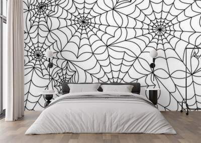 Spider's web seamless background. Vector pattern Wall mural