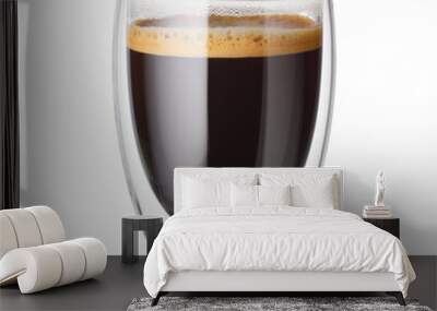 Glass cup of espresso coffee isolated on white. Wall mural